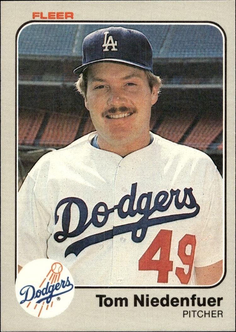 1983 Fleer Tom Niedenfuer #214 trading card
