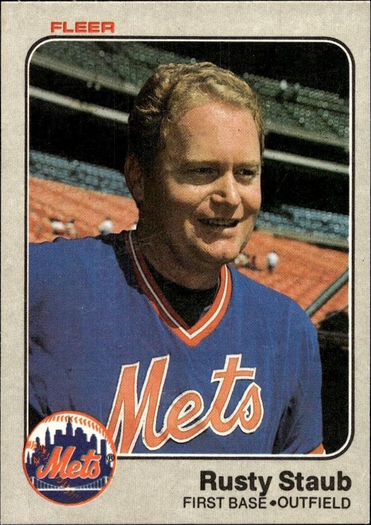 1983 Fleer Rusty Staub #555 trading card