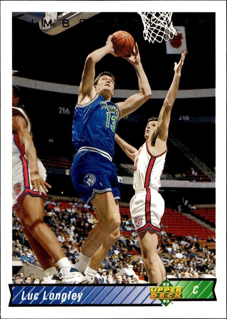 1992-93 Upper-Deck Luc Longley #105 trading card