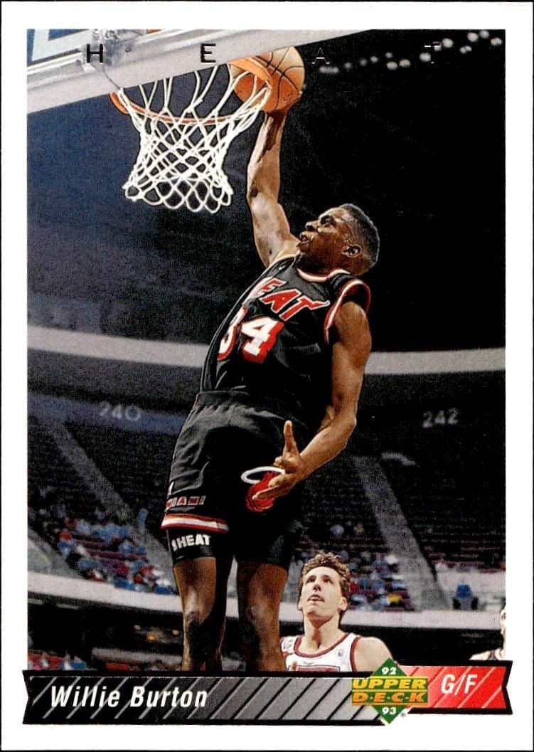 1992-93 Upper-Deck Willie Burton #128 trading card