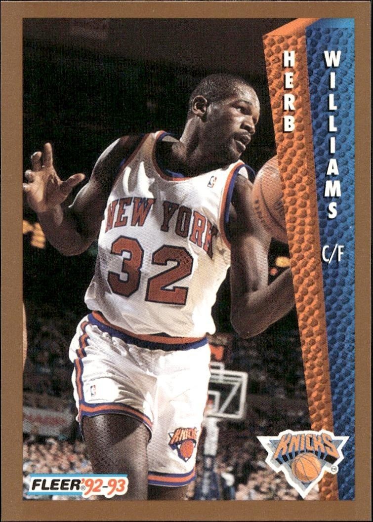 1992-93 Fleer Herb Williams #398 trading card