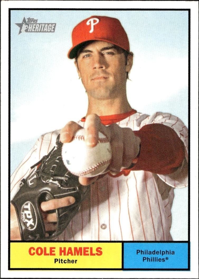 2010 Topps Heritage Cole Hamels #20 trading card