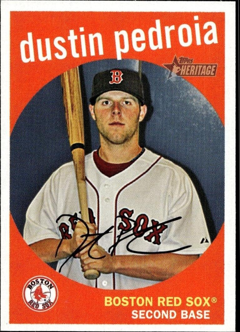 2008 Topps Heritage Dustin Pedroia #73 trading card