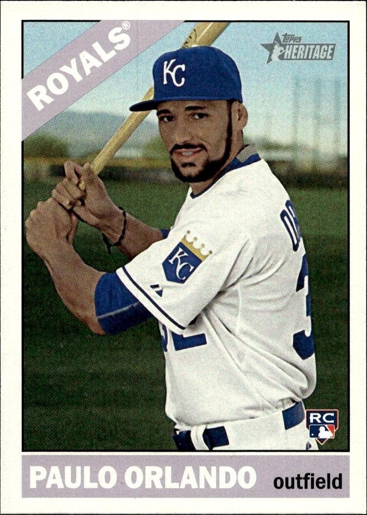 2015 Topps Heritage High Number Paulo Orlando #608 trading card