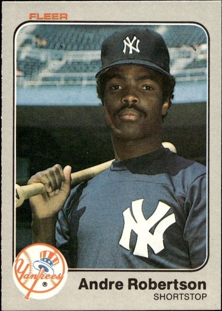 1983 Fleer Andre Robertson #396 trading card