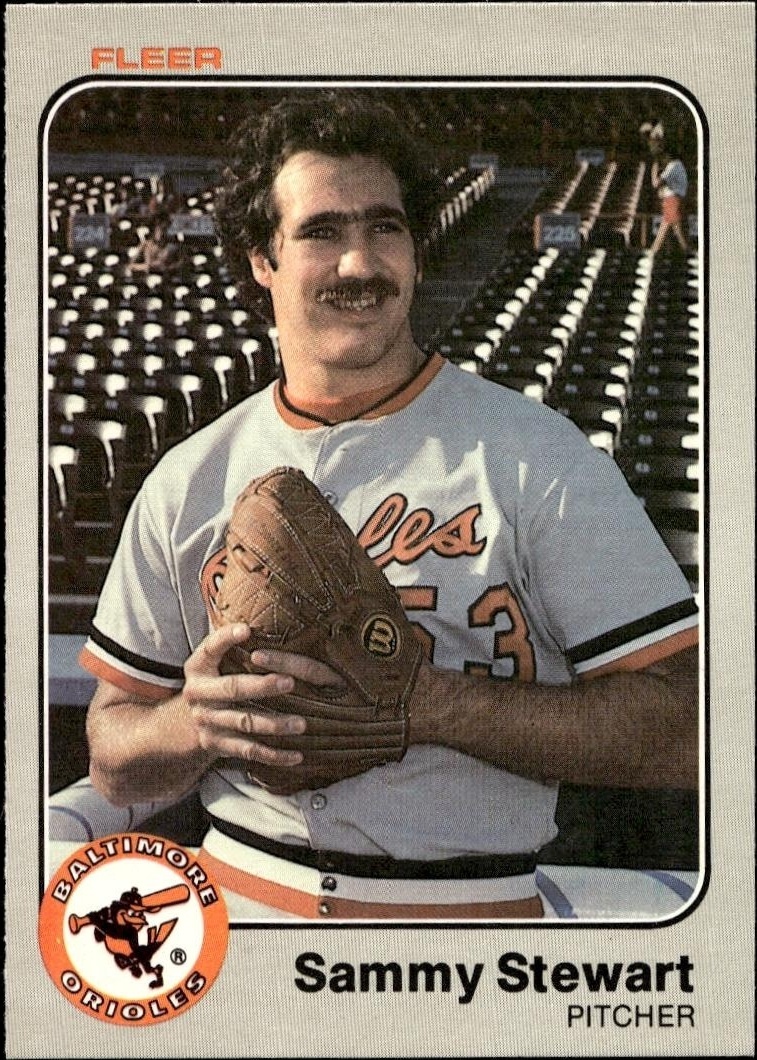 1983 Fleer Sammy Stewart #74 trading card