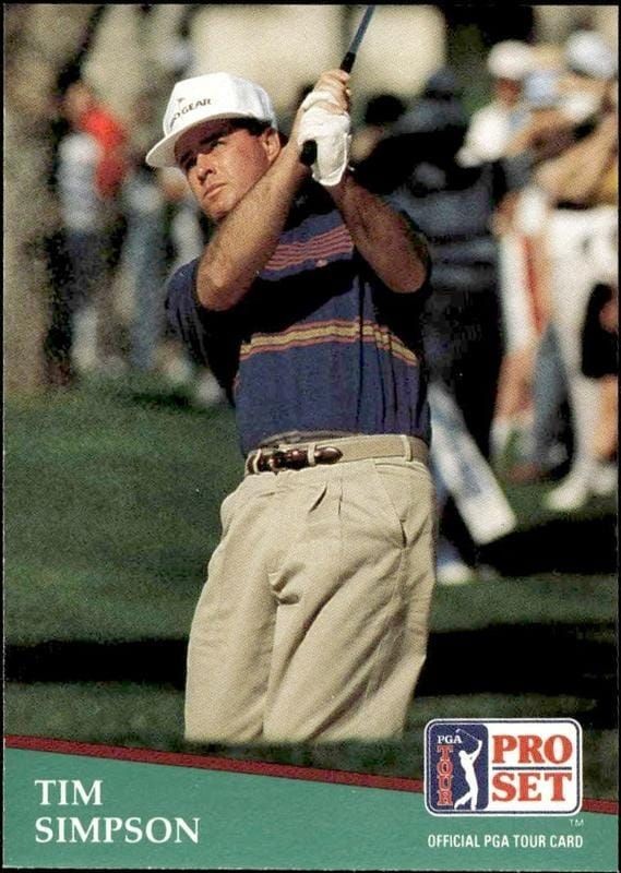 1991 Pro Set Pga Tour Tim Simpson #128 golf trading card front