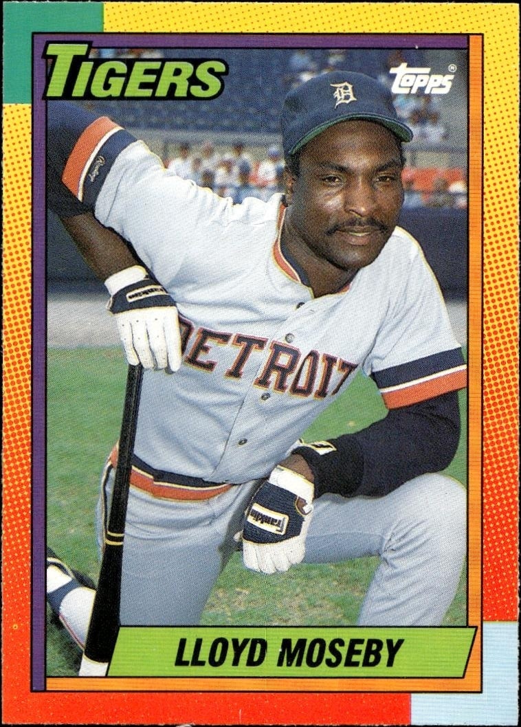 1990 Topps Traded Lloyd Moseby #77T trading card