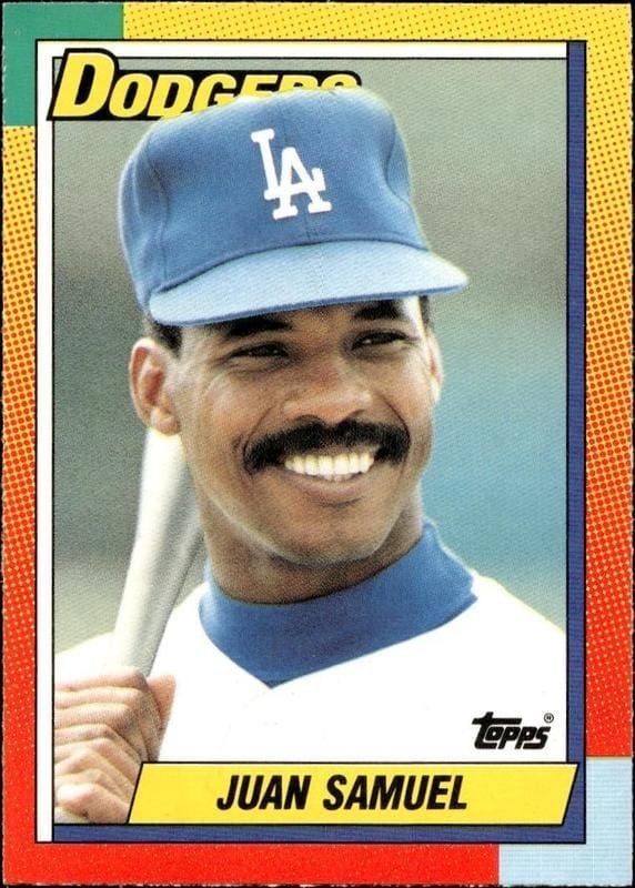 1990 Topps Traded Juan Samuel #109T trading card