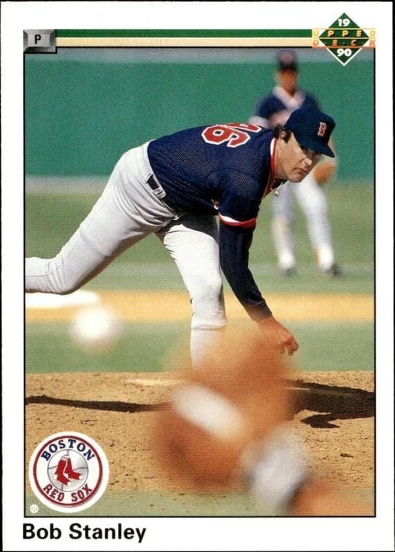 1990 Upper-Deck Low Number Bob Stanley #654 trading card