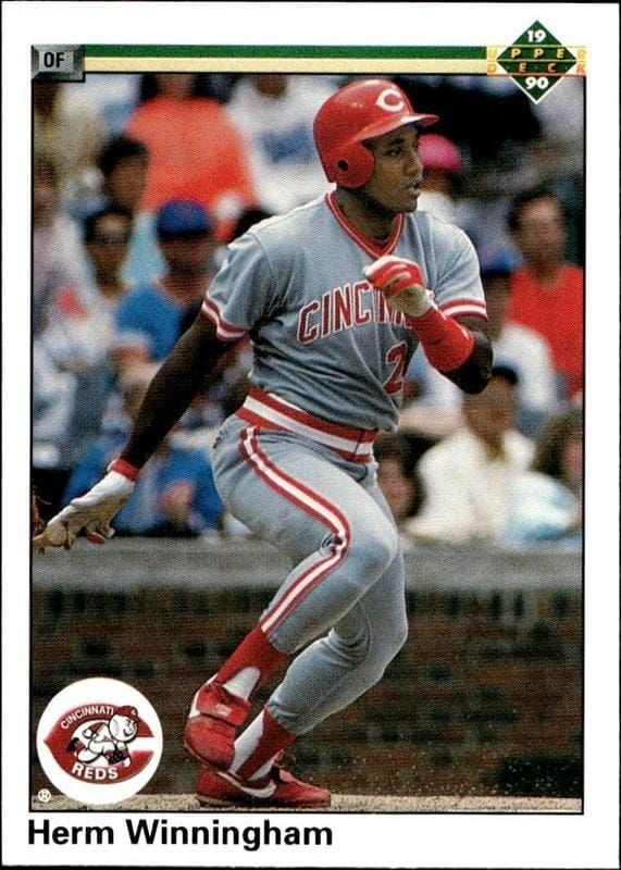 1990 Upper-Deck Low Number Herm Winningham #589 trading card