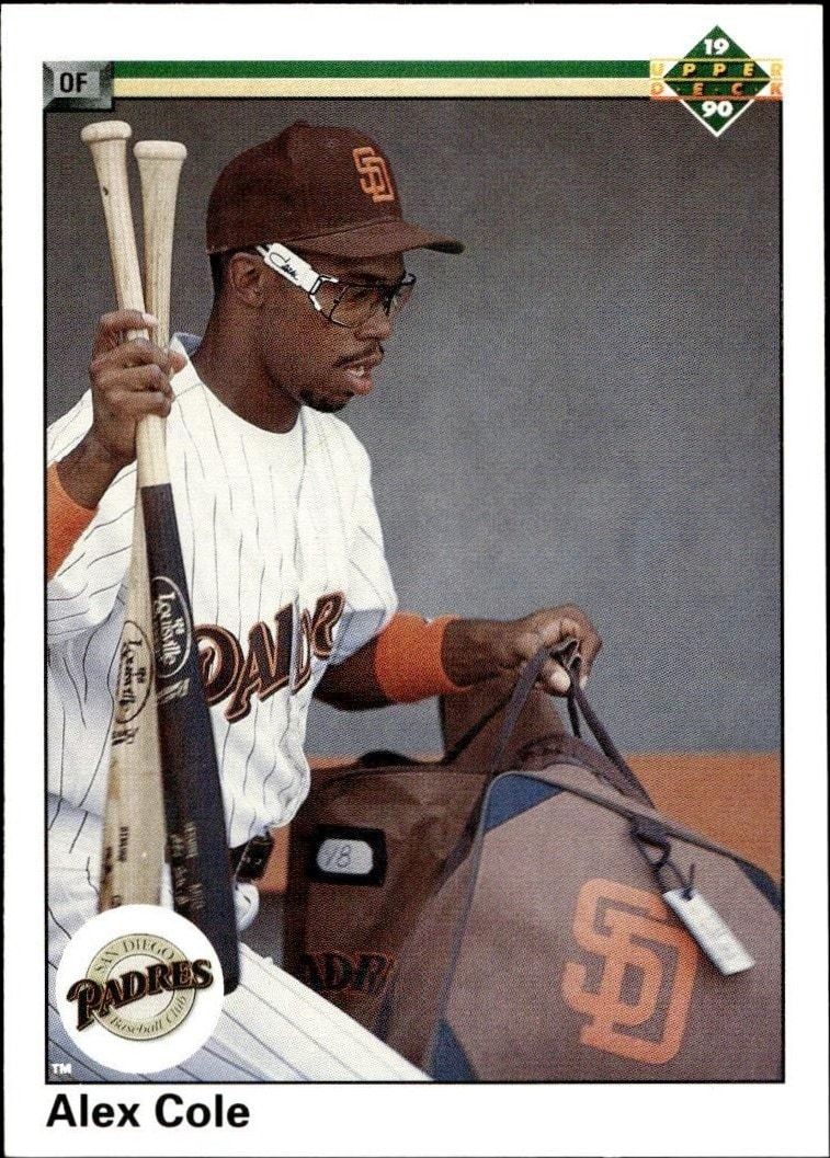 1990 Upper-Deck High Number Alex Cole #751 trading card