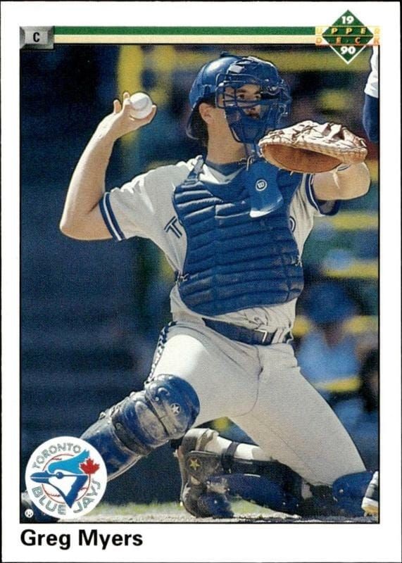1990 Upper-Deck High Number Greg Myers #718 trading card