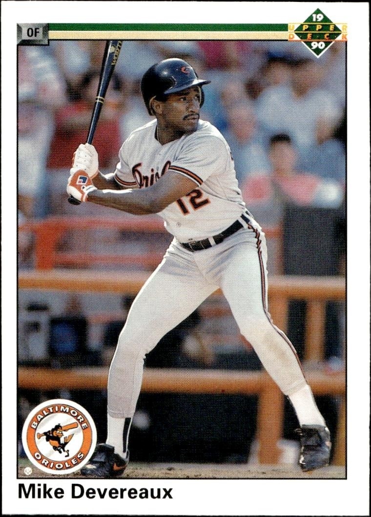 1990 Upper-Deck Low Number Mike Devereaux #681 trading card
