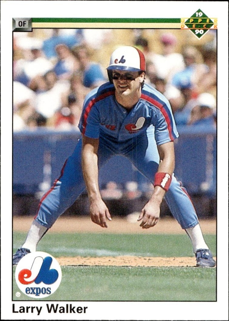 1990 Upper-Deck Low Number Larry Walker #466 trading card
