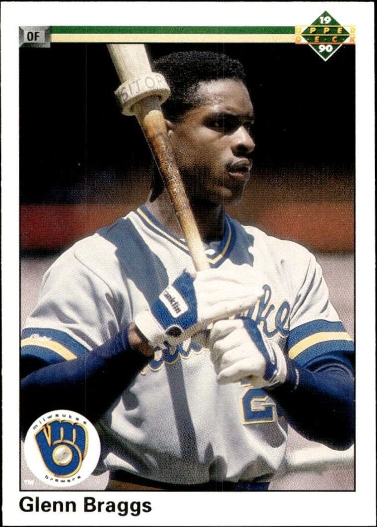 1990 Upper-Deck Low Number Glenn Braggs #456 trading card