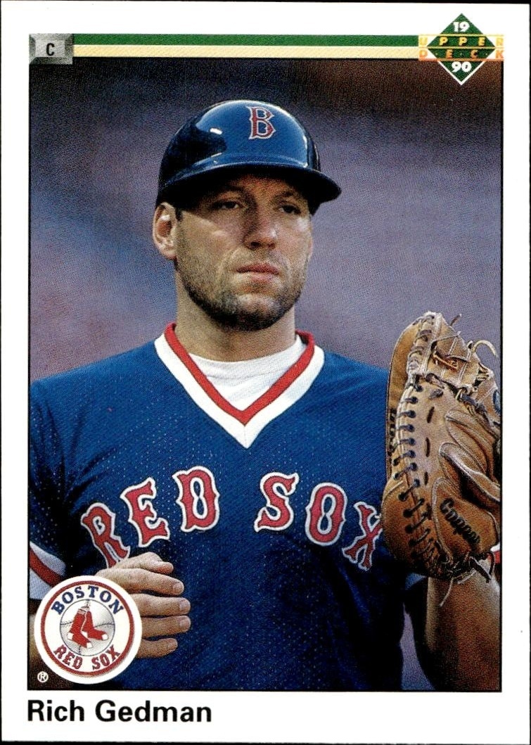 1990 Upper-Deck Low Number Rich Gedman #402 trading card