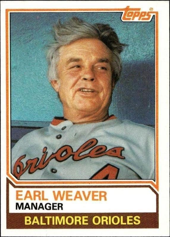 1983 Topps Earl Weaver #426 trading card