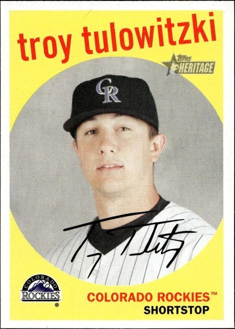 2008 Topps Heritage Troy Tulowitzki #21 trading card
