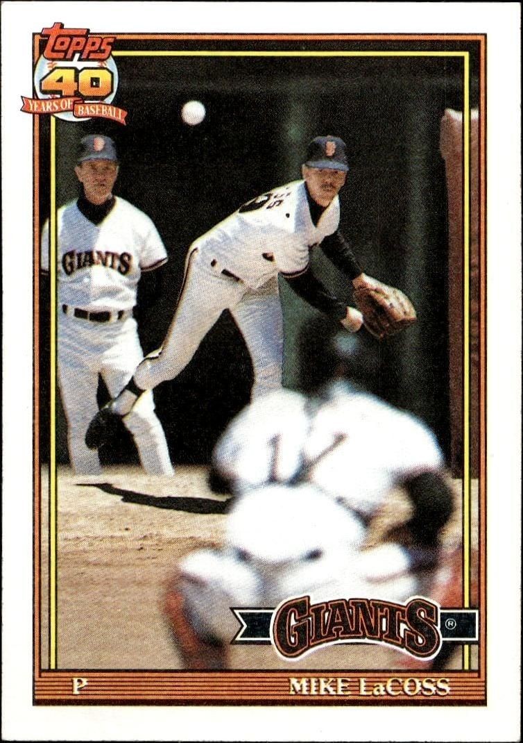 1991 Topps Mike LaCoss #242 trading card
