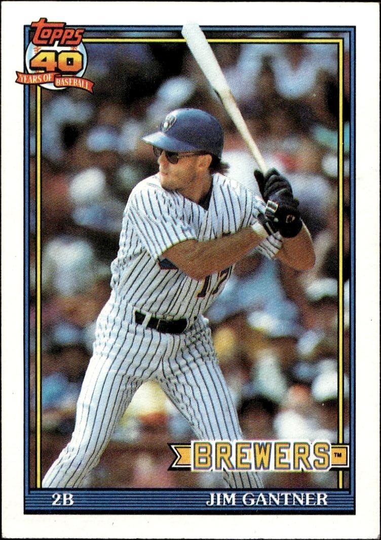 1991 Topps Jim Gantner #23 trading card