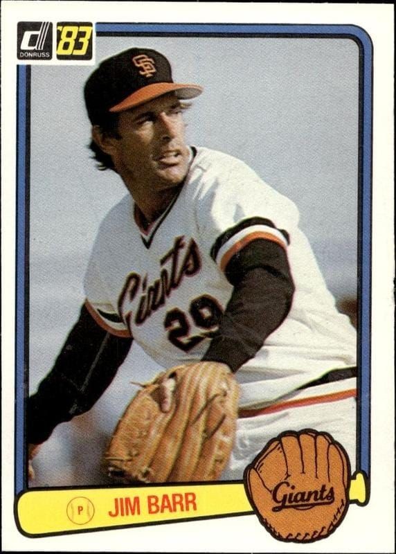 1983 Donruss Jim Barr #398 trading card