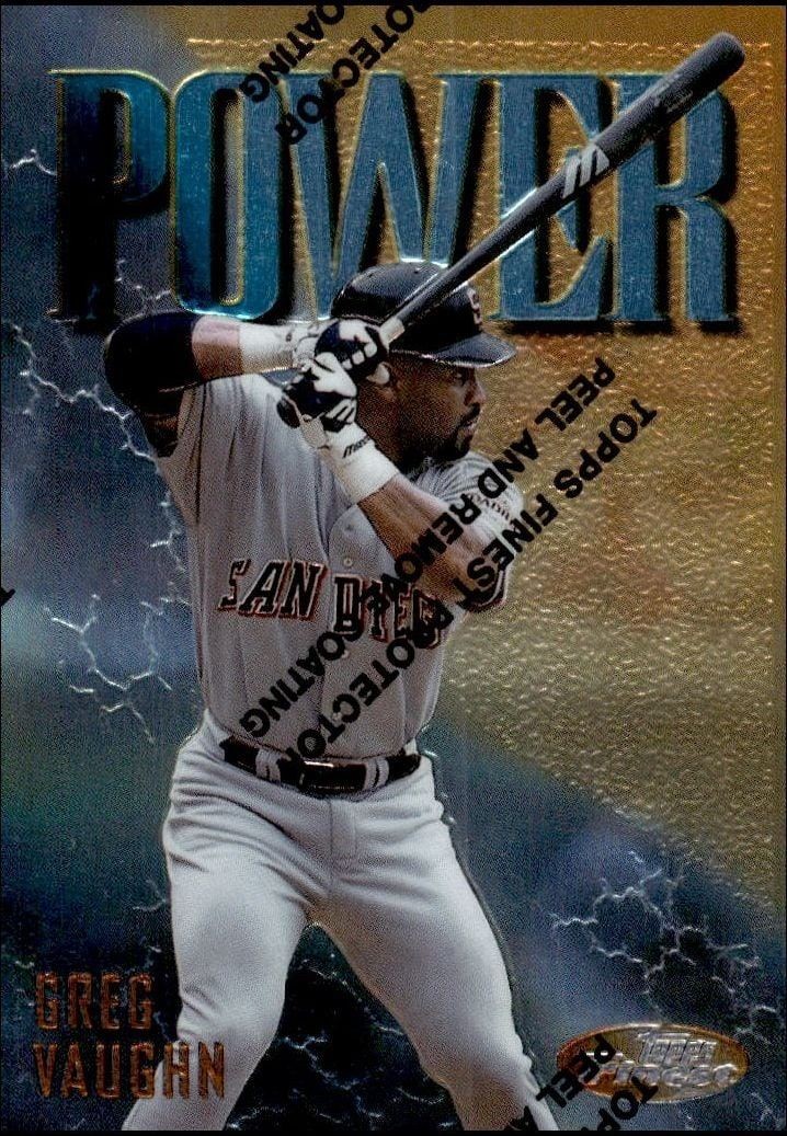 1997 Topps Finest Greg Vaughn #221 trading card