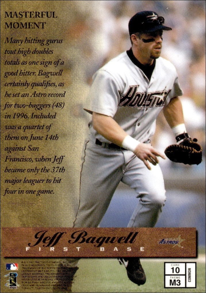 1997 Topps Finest Jeff Bagwell #10 baseball trading card back
