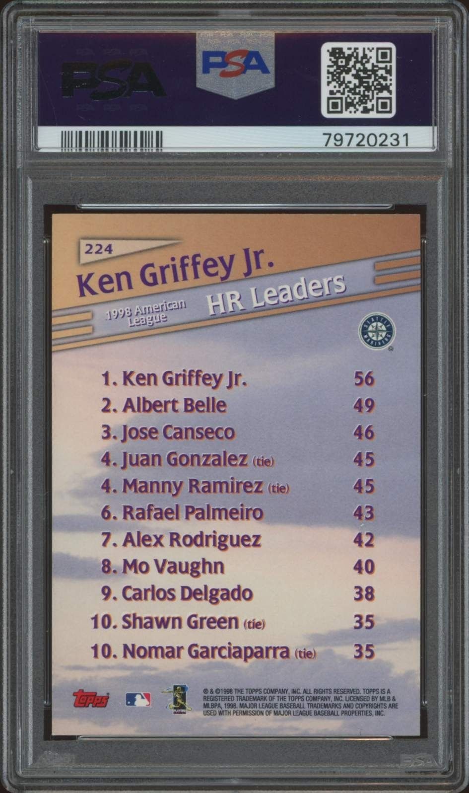 2025-26 Topps Ken Griffey Jr. #224 baseball trading card back