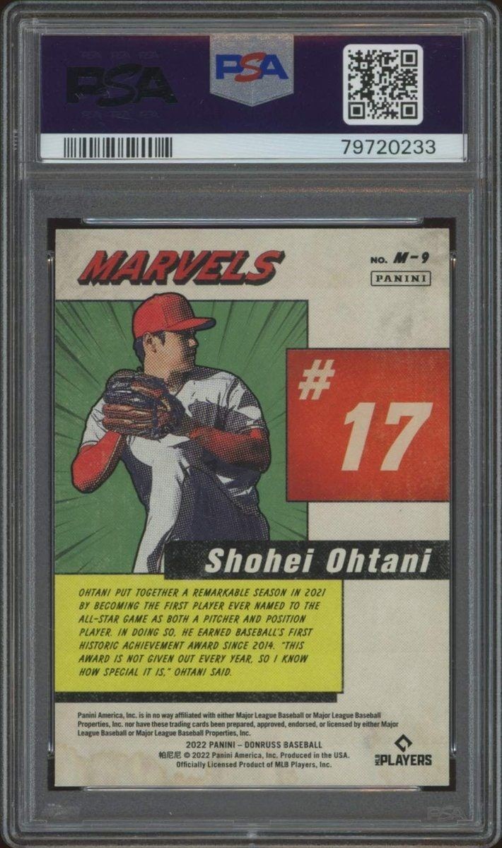 2022 Panini Donruss Shohei Ohtani #M-9 baseball trading card back