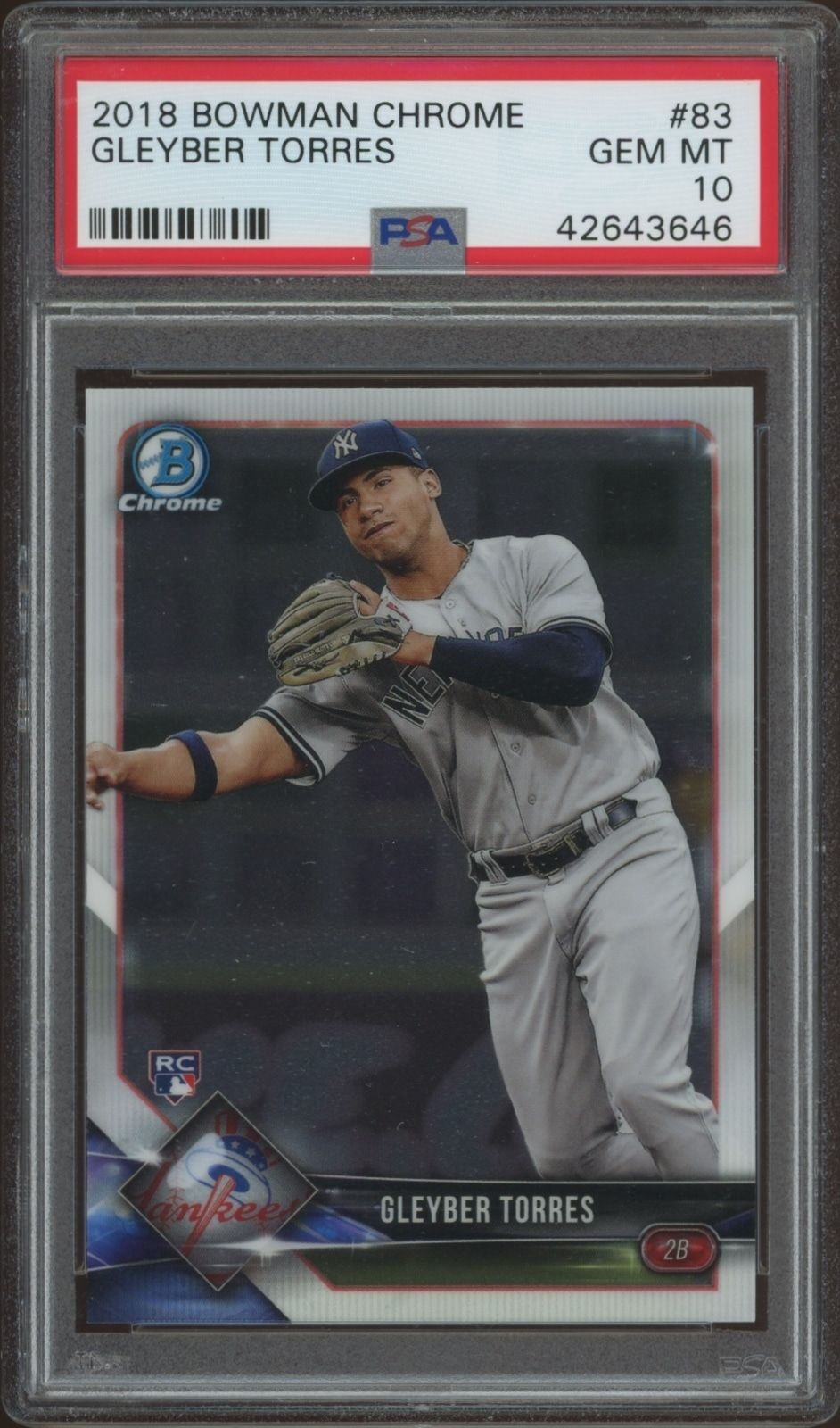 2018 Bowman Chrome Gleyber Torres #83 trading card