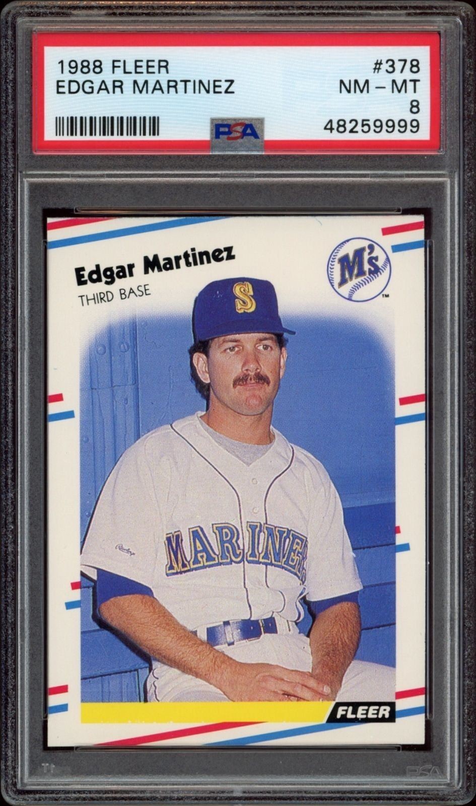1988 Fleer Edgar Martinez #378 trading card