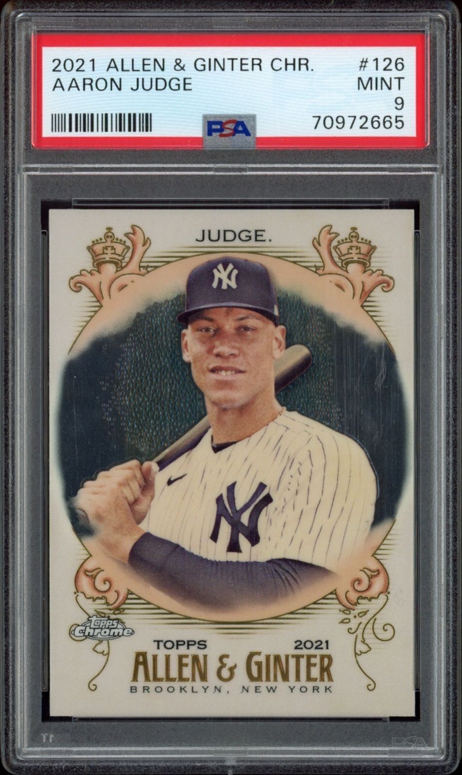 2021 Topps Allen & Ginter Chrome Aaron Judge #126 trading card