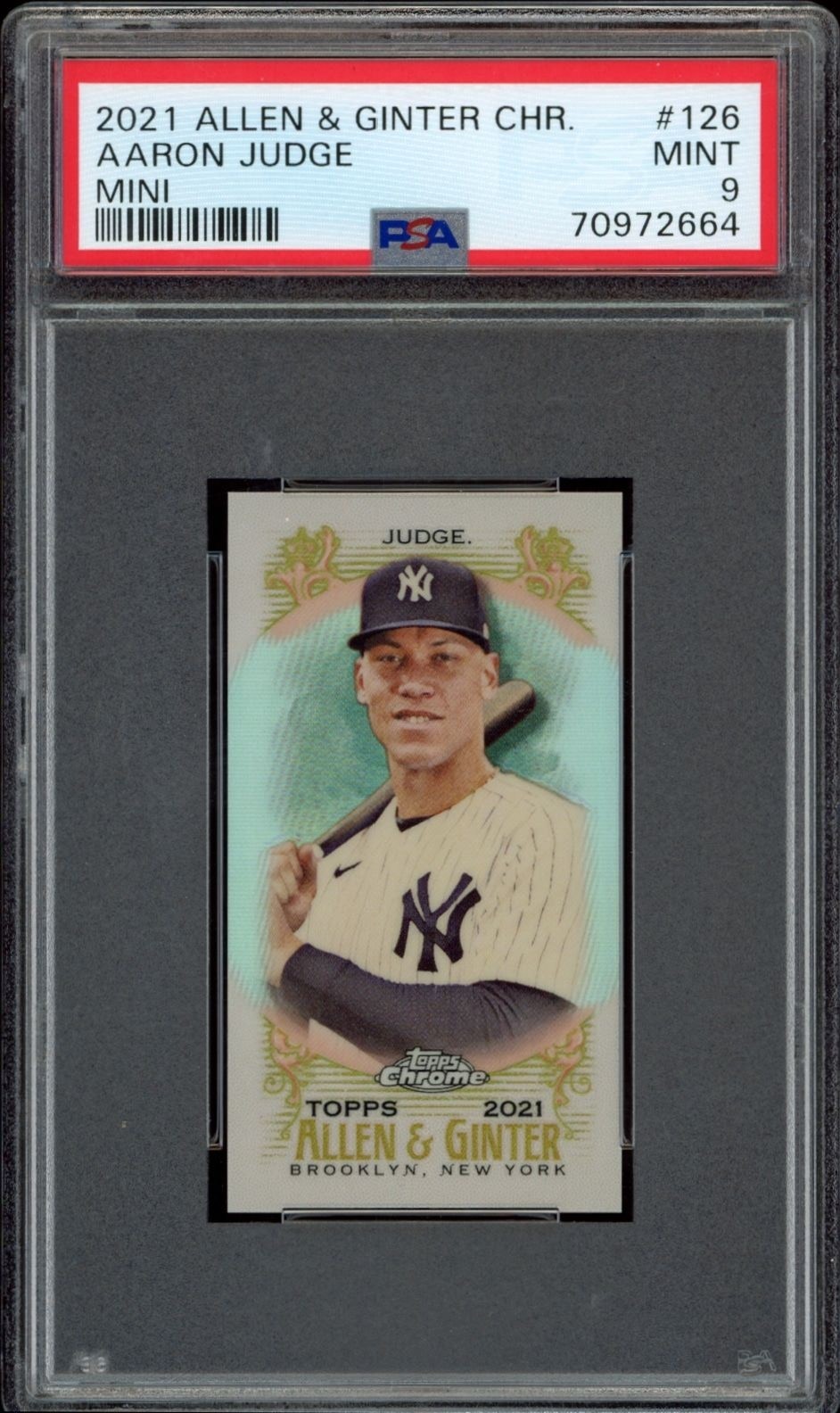 2021 Topps Allen & Ginter Chrome Aaron Judge #126 trading card