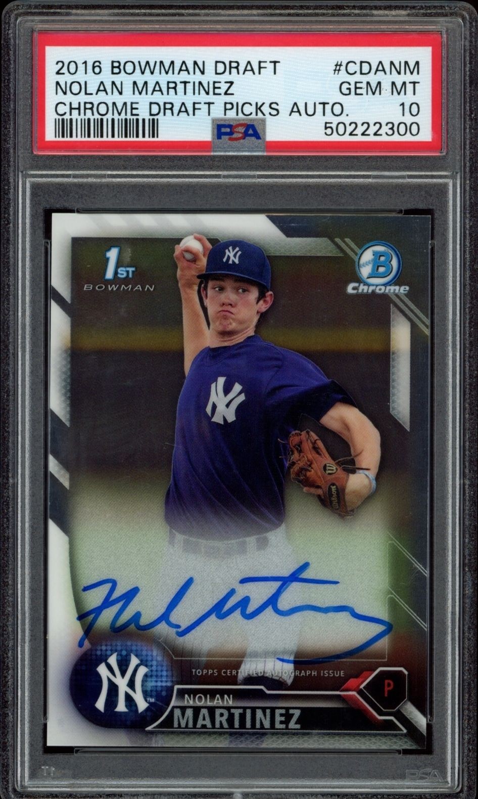2016 Bowman Draft Nolan Martinez #CDA-NM trading card