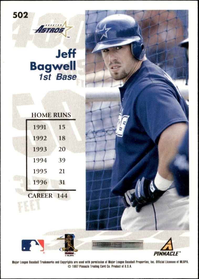 1997 Pinnacle Score Jeff Bagwell #502 baseball trading card back