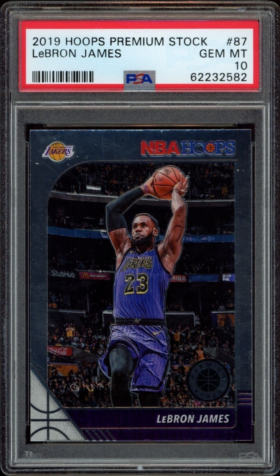 2019-20 Panini Hoops Premium Stock LeBron James #87 trading card