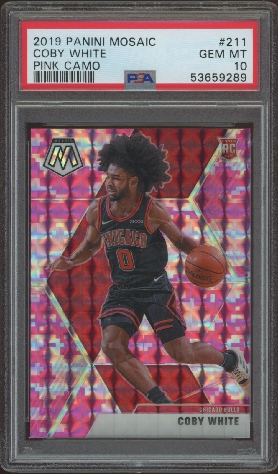 2019-20 Panini Mosaic Coby White #211 trading card