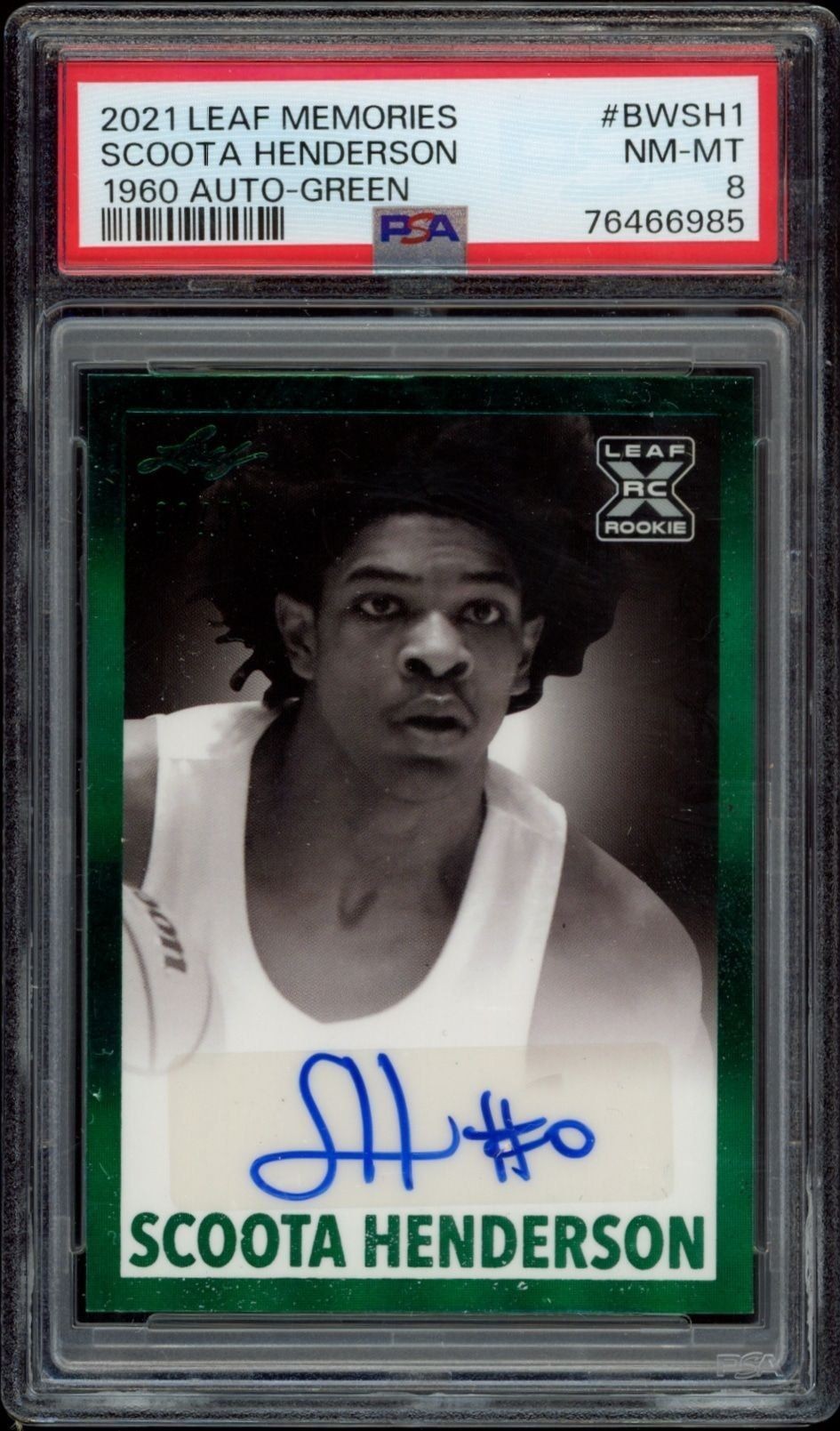 Scoot Henderson (1960 Leaf Signatures · Green · Numbered /99 · Manufacturer Autograph)