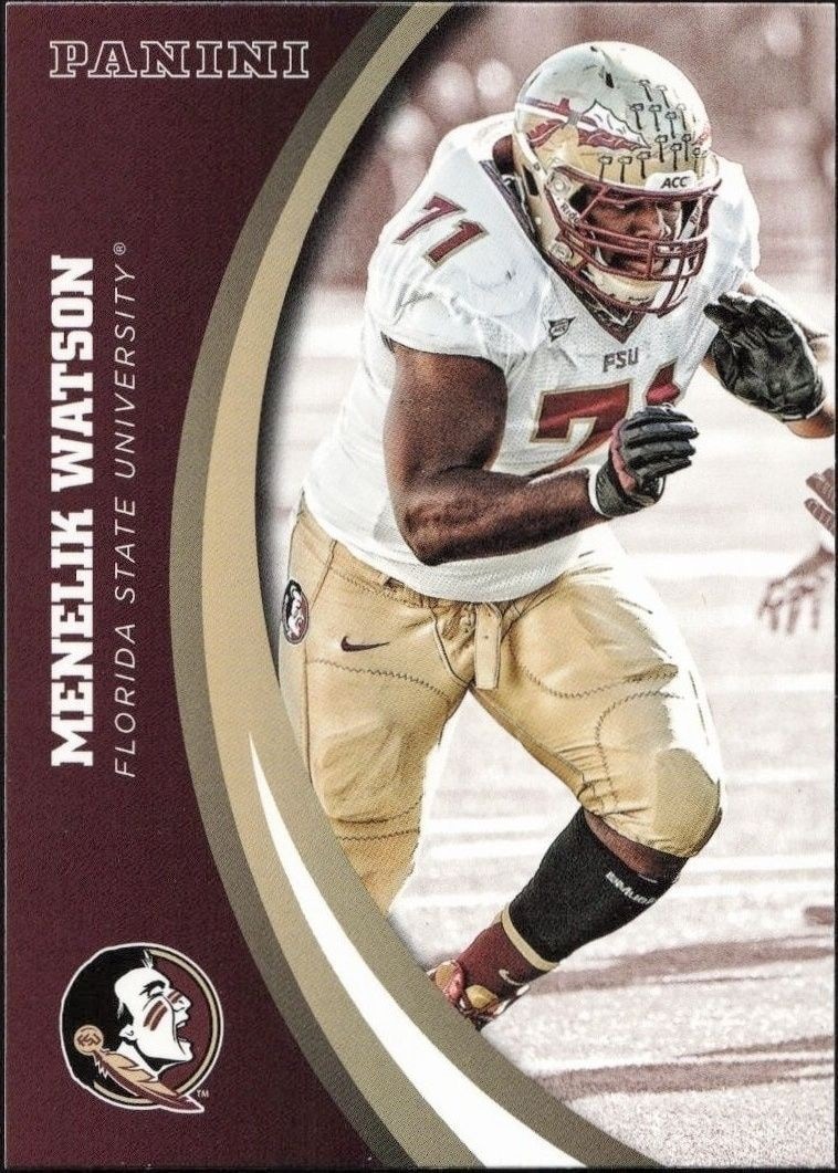2015 Panini Florida State Seminoles Menelik Watson #40 trading card