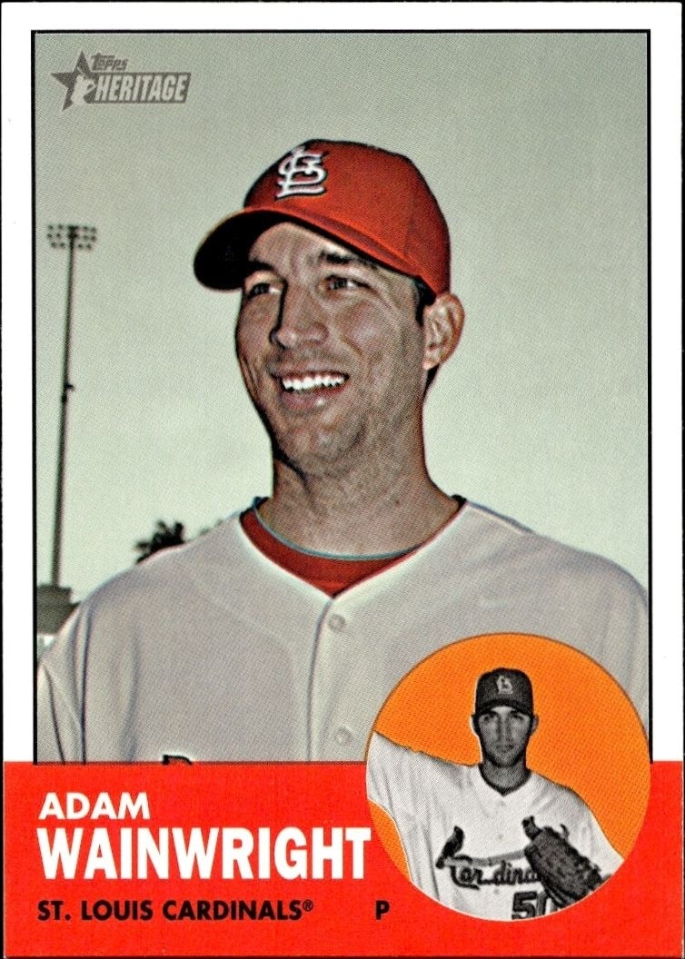 2012 Topps Heritage High Number Adam Wainwright #H576 baseball trading card front