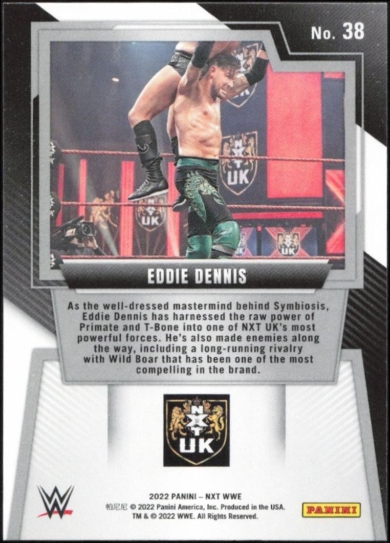 2022 Panini NXT 2.0 WWE Eddie Dennis #38 wrestling trading card back