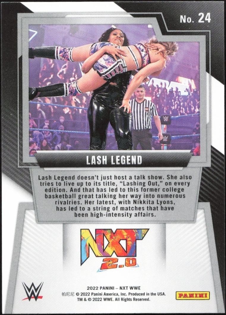 2022 Panini NXT 2.0 WWE Lash Legend #24 wrestling trading card back