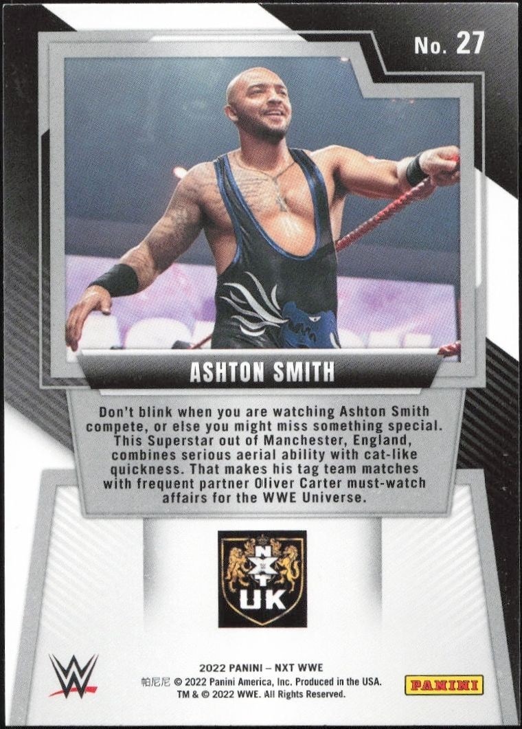 2022 Panini NXT 2.0 WWE Ashton Smith #27 wrestling trading card back
