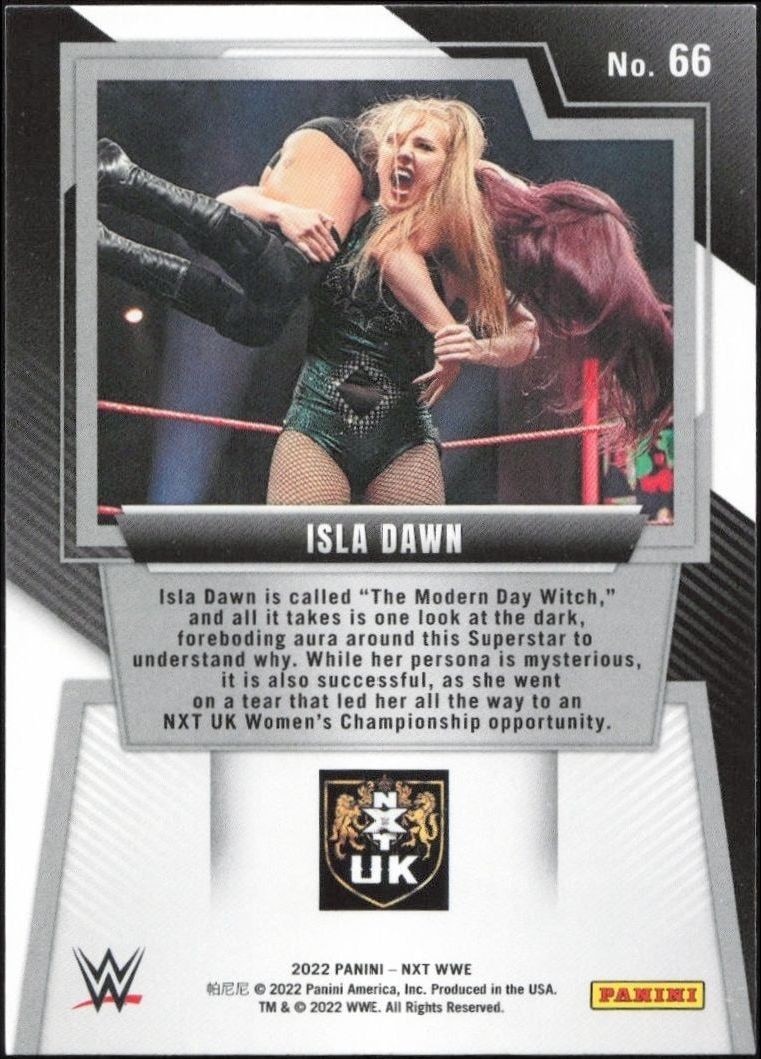 2022 Panini NXT 2.0 WWE Isla Dawn #66 wrestling trading card back