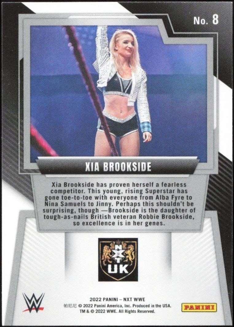 2022 Panini NXT 2.0 WWE Xia Brookside #8 wrestling trading card back