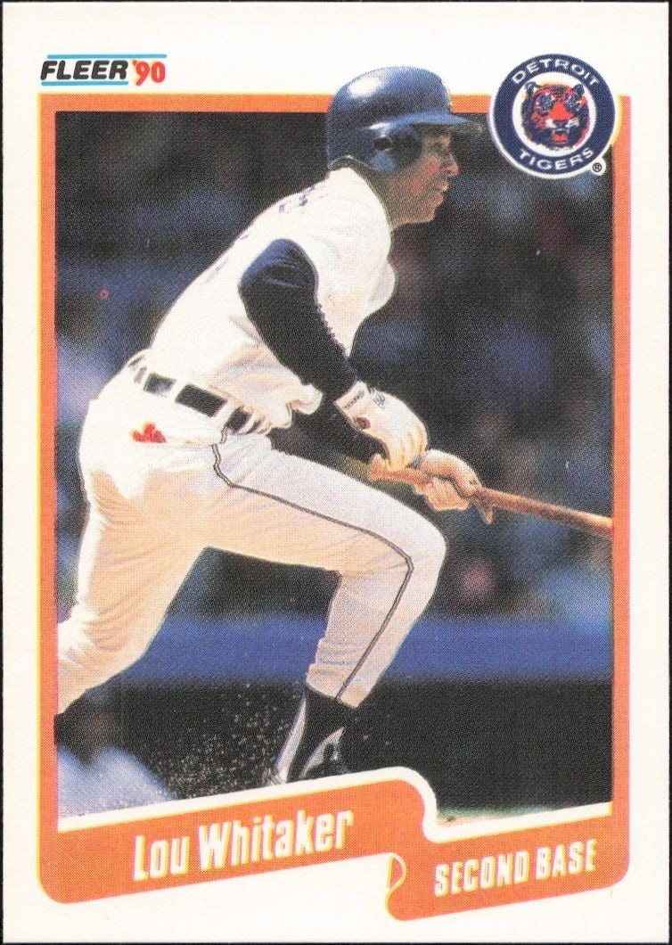 1990 Fleer Lou Whitaker #619 trading card