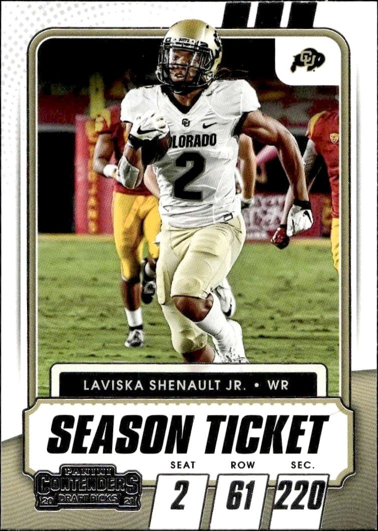 2021 Panini Contenders Draft Picks Laviska Shenault Jr. #98 trading card