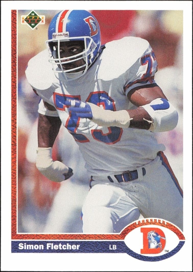 1991 Upper-Deck Simon Fletcher #396 trading card
