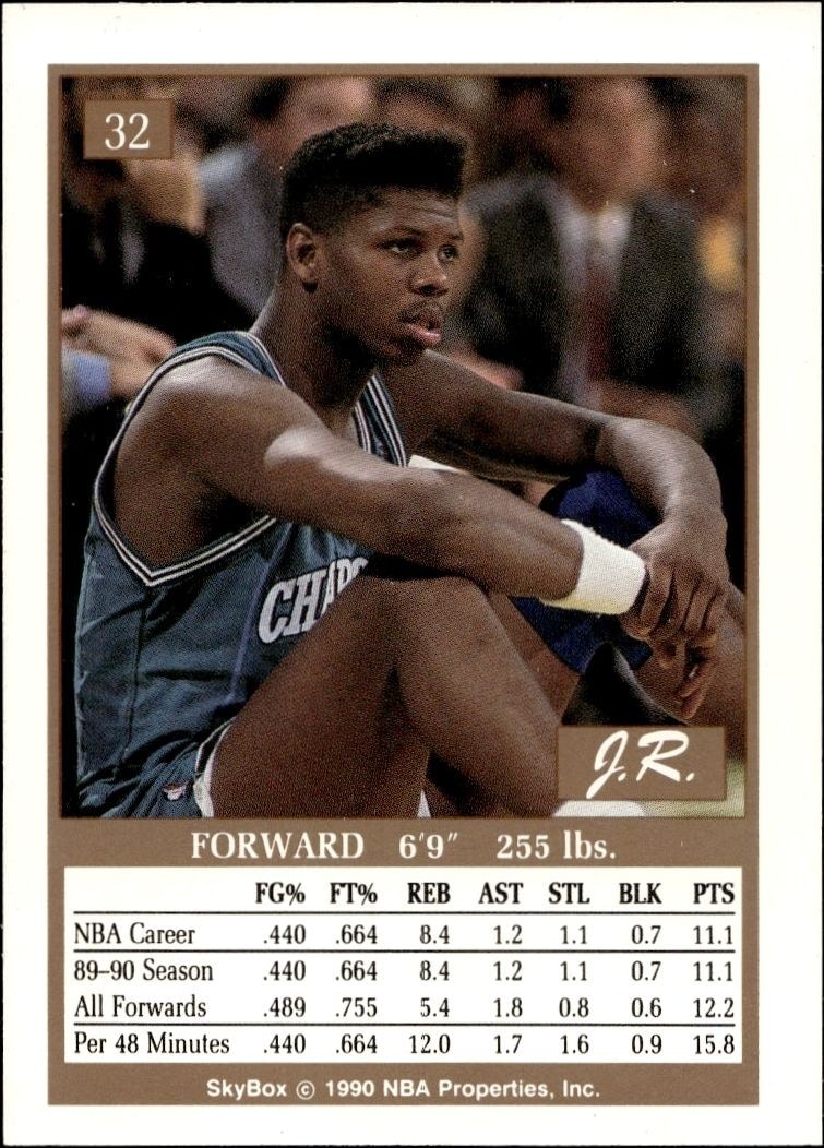 1990-91 Skybox Jr. Reid #32 basketball trading card back